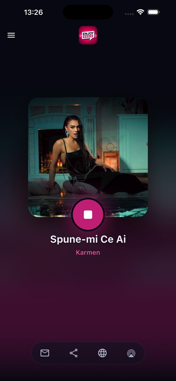 Enjoy Radio player with the track on air